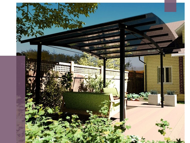 Навесы для террасы в Пензе от 13088 руб. под ключ | ПРОЛЁТ-Пнз