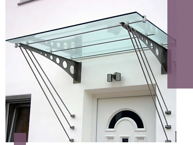 Козырьки над входом под ключ в Пензе — изготовление и монтаж