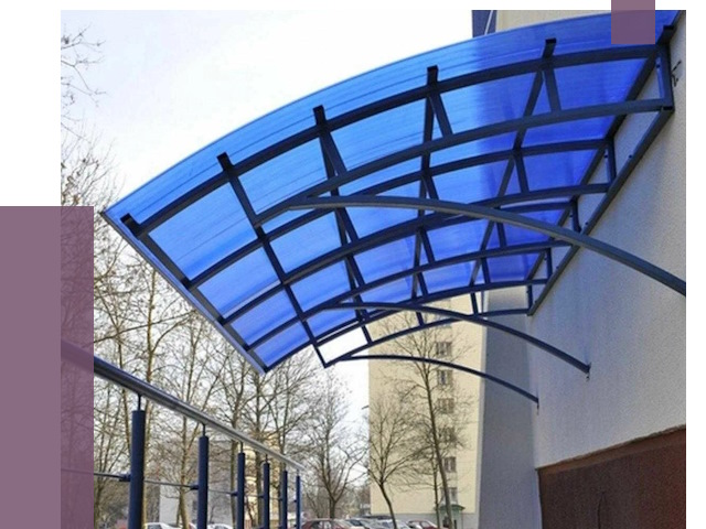 Козырьки из поликарбоната в Пензе от 4311 руб. под ключ | ПРОЛЁТ-Пнз