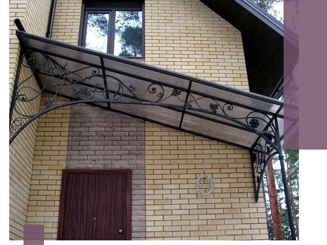 Односкатные козырьки из металла под ключ в Пензе