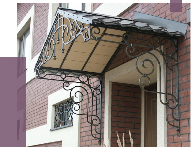 Двускатные козырьки в Пензе под ключ от 12831 руб.