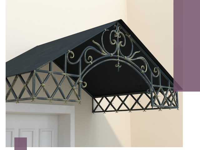 Двускатные металлические козырьки под ключ в Пензе